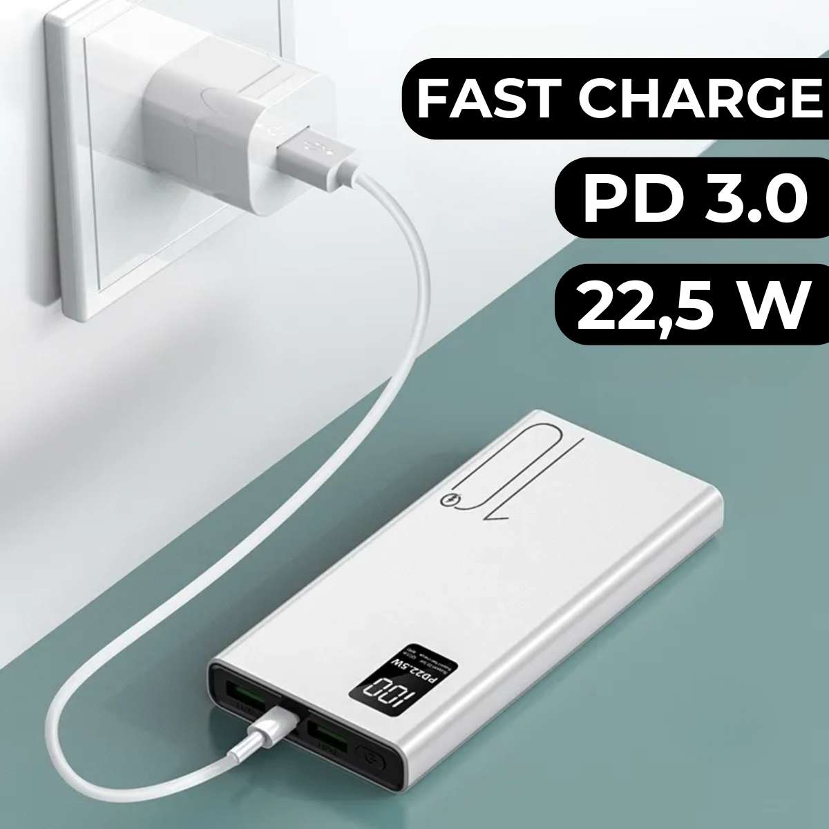 Powerbank 10000 mAh - Fast Charge